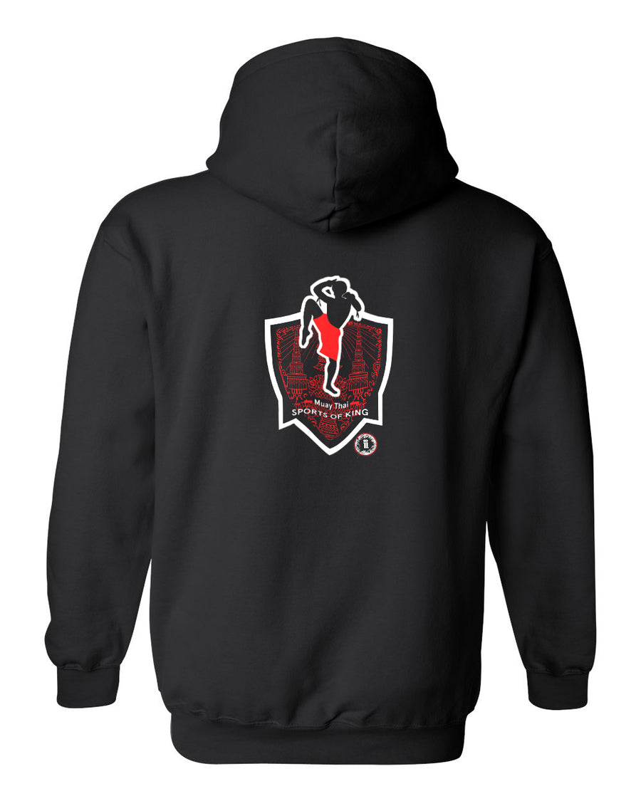 AT1305A Muay Thai Kickboxing 'Sport of Kings' Hoodie Black Sweatshirt