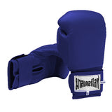 Deluxe Pro Leather Boxing Kickboxing Martial Arts Gloves BLUE or RED