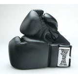 Delux Pro Leather Boxing Kickboxing Martial Art Gloves BLACK