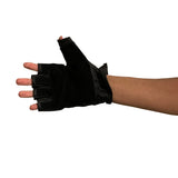 Escrima Kali Arnis Padded Stick Sparring Half Finger Leather Gloves