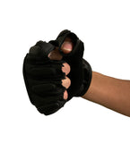 Escrima Kali Arnis Padded Stick Sparring Half Finger Leather Gloves