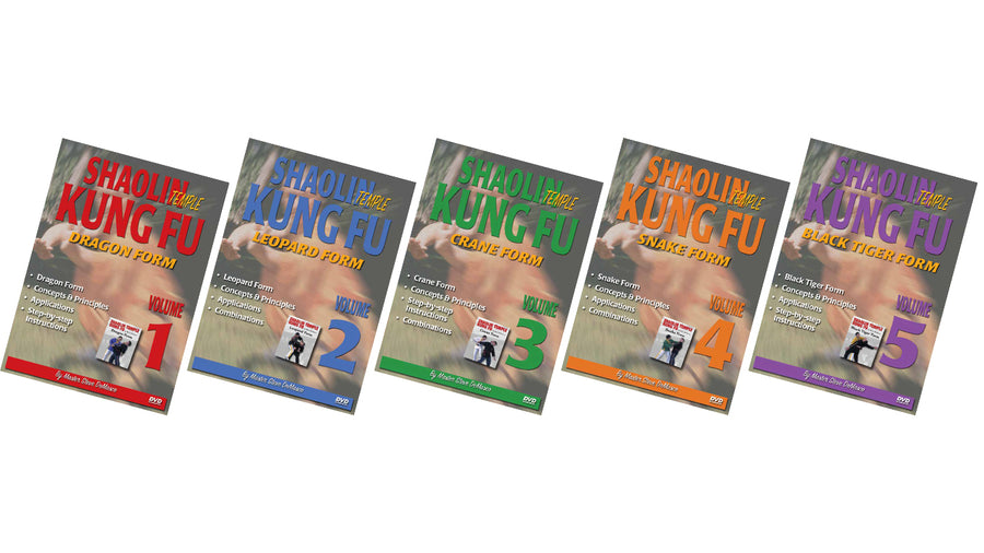 5 DVD SET Shaolin Kung Fu - DeMasco Dragon Leopard Crane Snake Black Tiger Forms