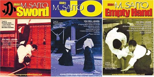3 DVD SET Aikido Master Morihiro Saito - Empty Hand, Sword, Jo Staff
