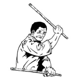 I&I Sports Combat Rattan Escrima Kali Arnis Stick Burn w/ Skin 28"x1"