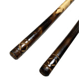 Pair (2) Deluxe Carved Escrima Kali Arnis Burned Rattan Sticks Fire Hardened 28"
