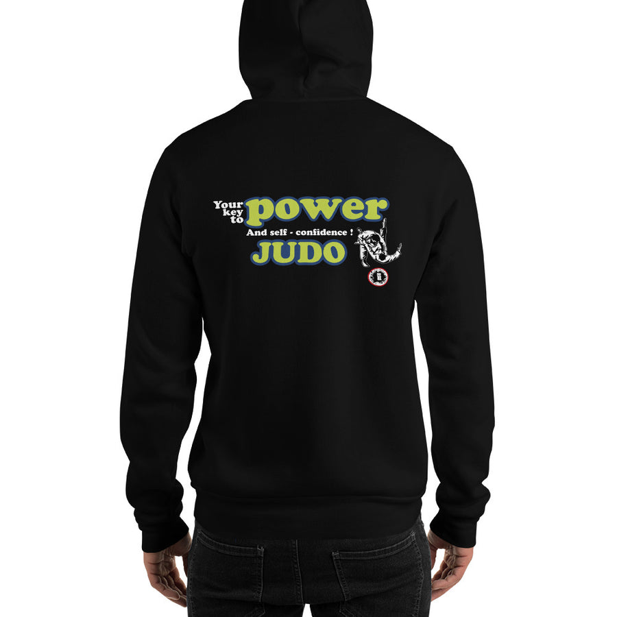 AT2305A Judo 'Your Key to Power & Confidence' Hoodie Black Sweatshirt