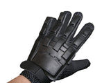 iiSports Paintball Airsoft Vented Armored Full Finger Leather Black Gloves