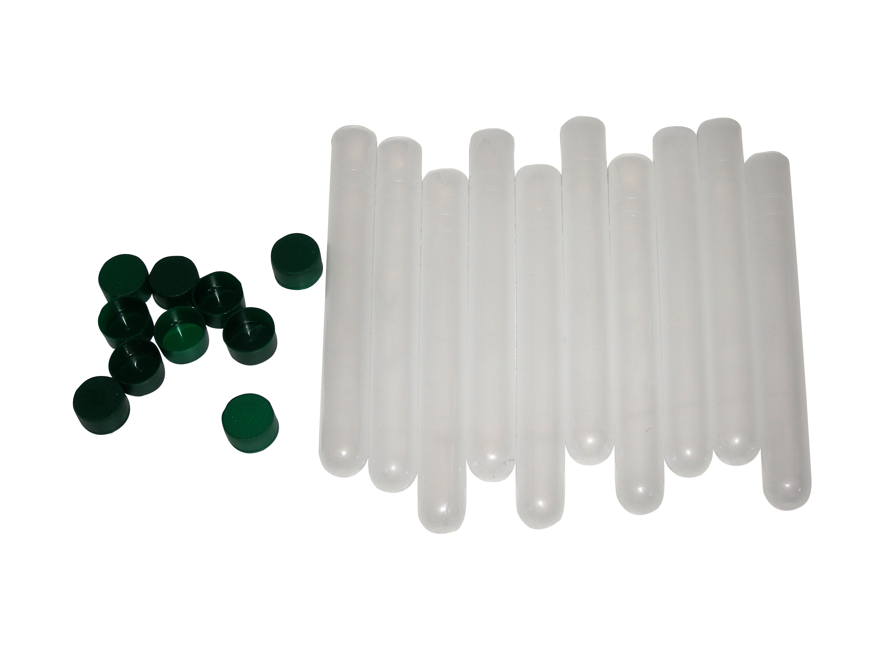 10 Round Stock Play Clear Paintball Tubes + Caps  10 Pack