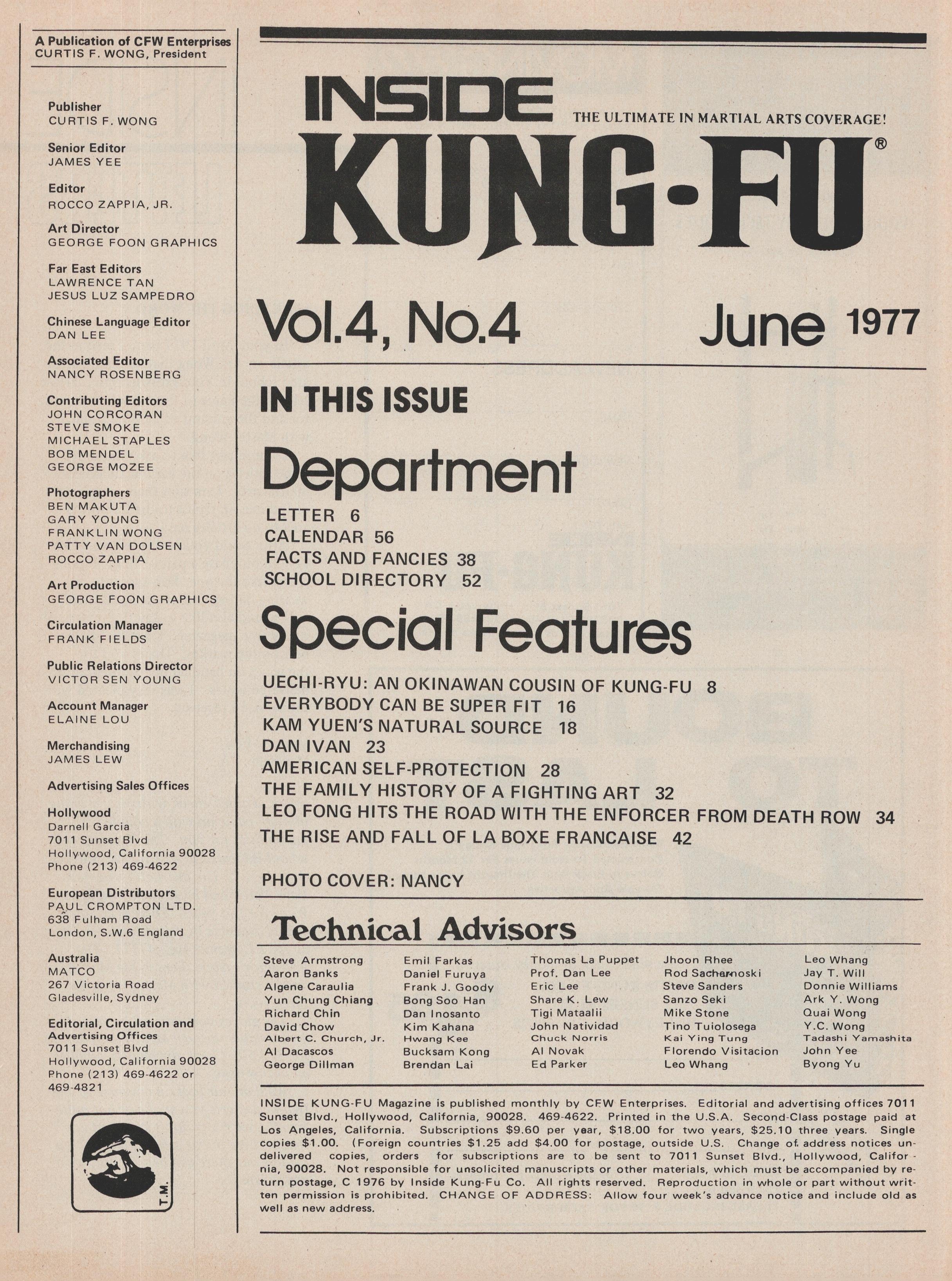 Inside Kung Fu Magazine June 1977 77/06   *COLLECTIBLE*