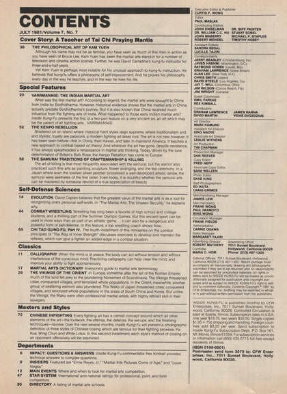 DIGITAL MAGAZINE Inside Kung Fu  July 1981 81/07