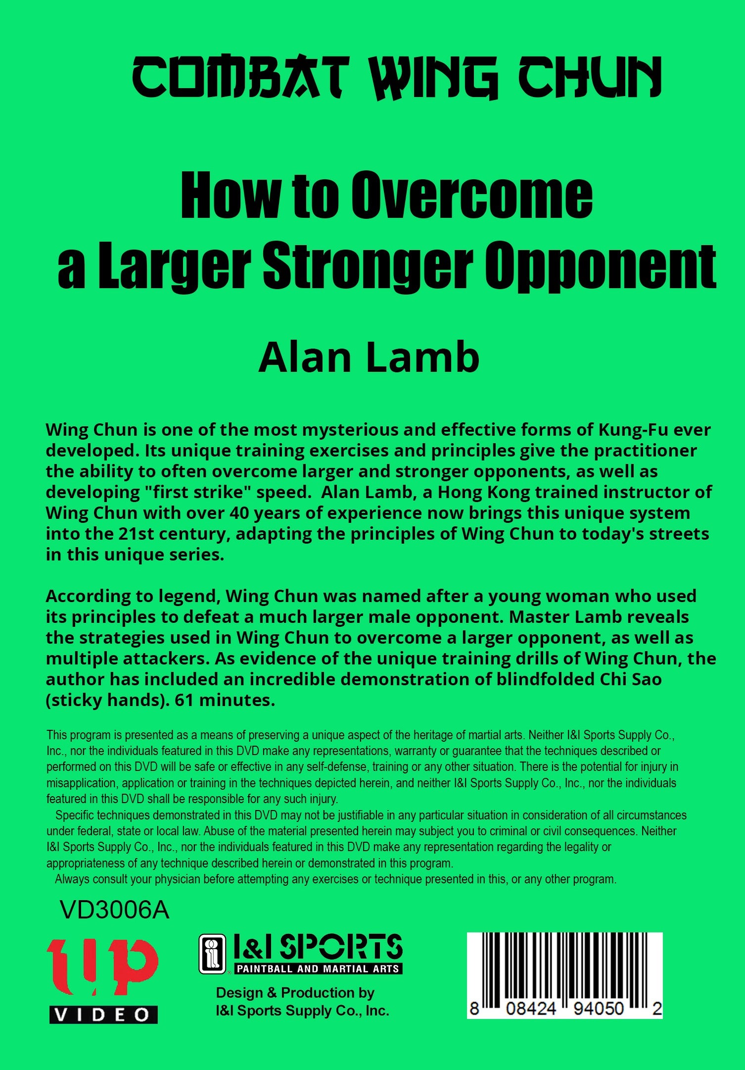 Combat Wing Chun Kung Fu #3: Overcome Larger Stronger Opponent DVD Alan Lamb