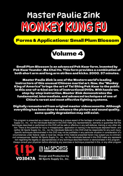 Monkey Kung Fu #4: Forms Applications Small Plum Blossom  DVD Paulie Zink