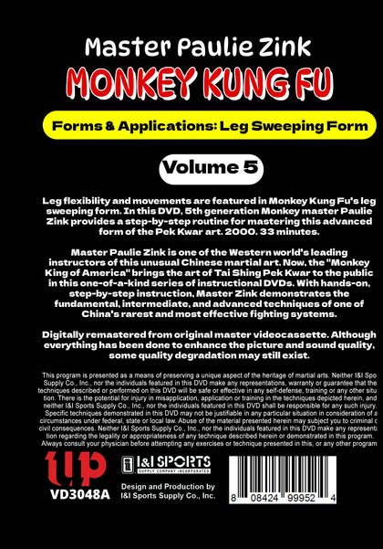 Monkey Kung Fu #5: Forms & Applications Leg Sweeping Form  DVD Paulie Zink