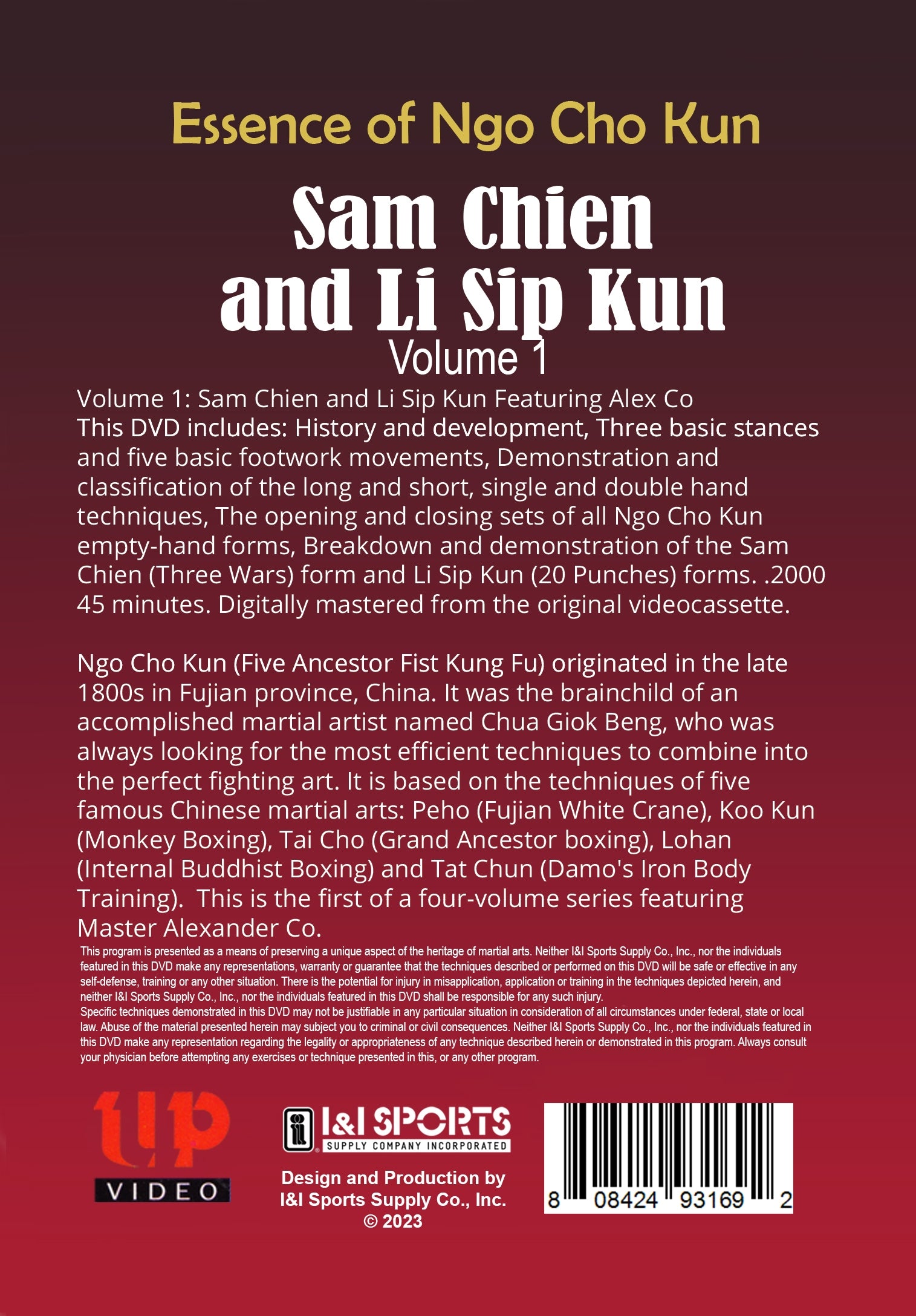 Essence of Ngo Cho Kun #1 Sam Chien Li Sip Kun DVD Alex Co