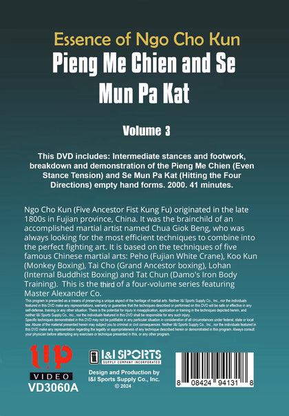 Essence of Ngo Cho Kun #3 Pieng Me Chien and Se Mun Pa Kat DVD Alex Co