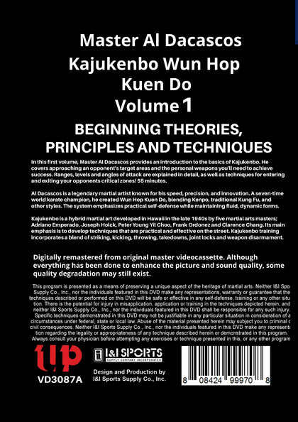 Kajukenbo Wun Hop Kuen Do #1  Beginning Theories, Principles & Techniques DVD Al Dacascos