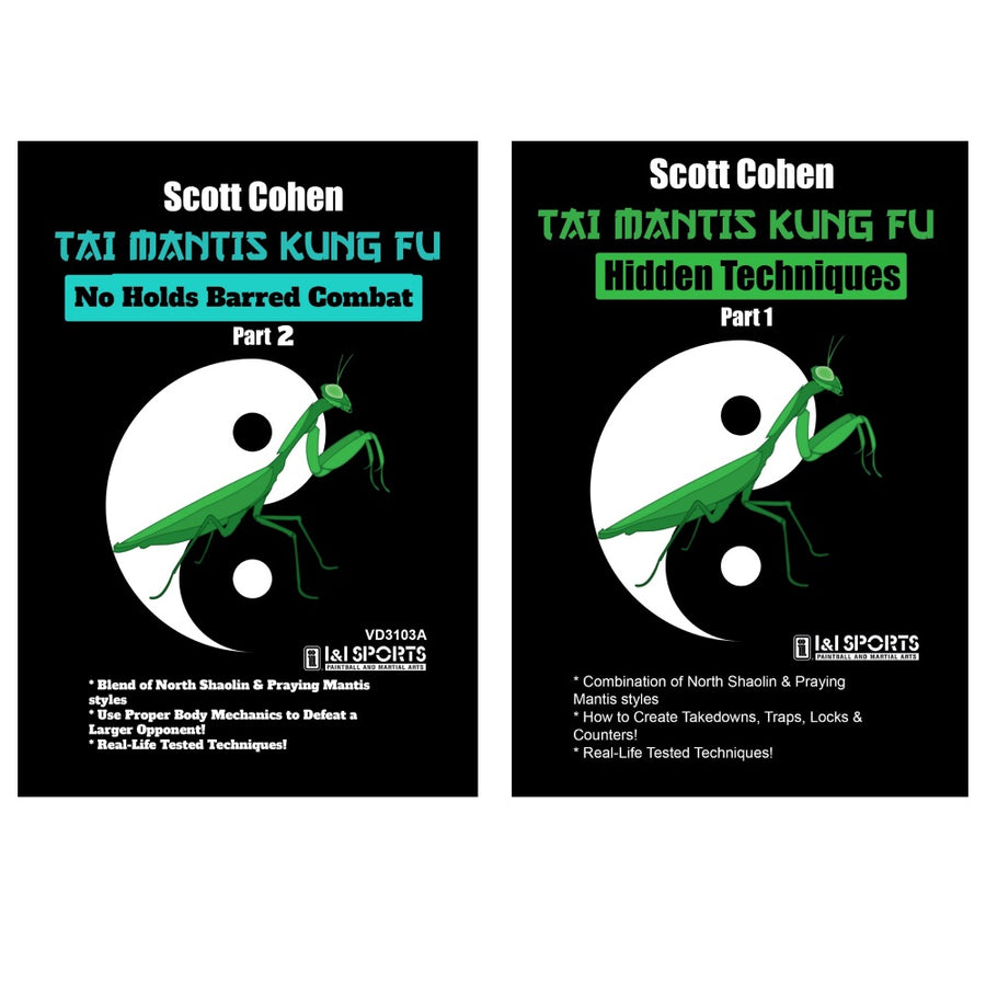 2 DVD Set Tai Mantis Kung Fu Hidden Techniques & No Holds Barred Combat - Scott Cohen