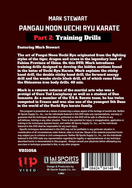 Pangau Noon Uechi Ryu Karate #2 Training Drills DVD Mark Stewart