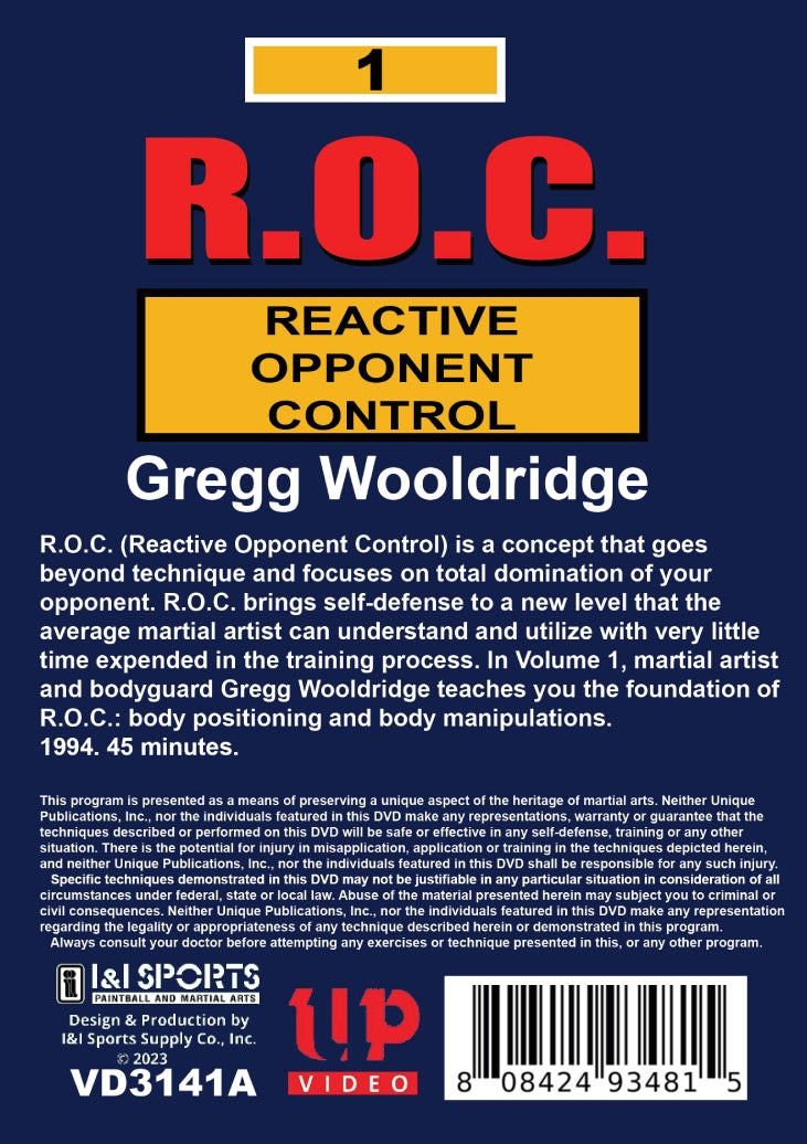 2 DVD SET R.O.C Reactive Opponent Control self defense fighting Gregg Wooldridge