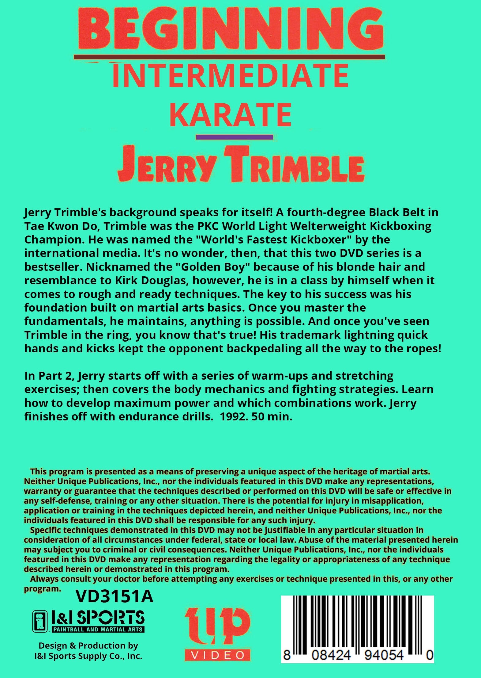 2 DVD SET Beginning & Intermediate Karate - Jerry 'Golden Boy' Trimble