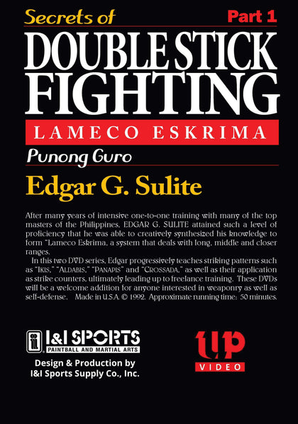 2 DVD Set Lameco Eskrima Secrets Double Stick Fighting Martial Arts Edgar Sulite