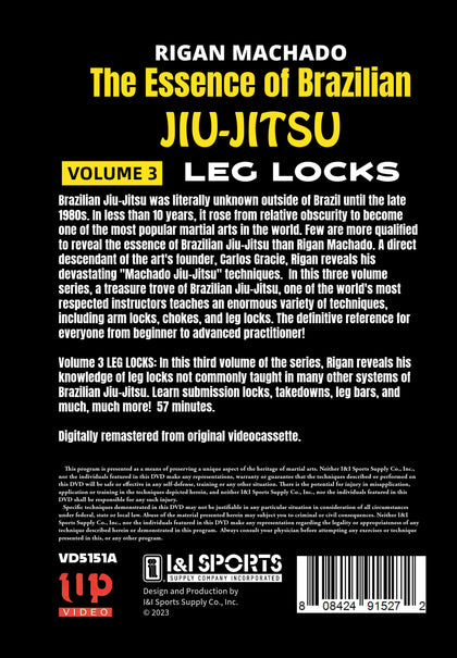 Essence of Brazilian Jiu Jitsu Leg Locks DVD Rigan Machado carlos gracie mma