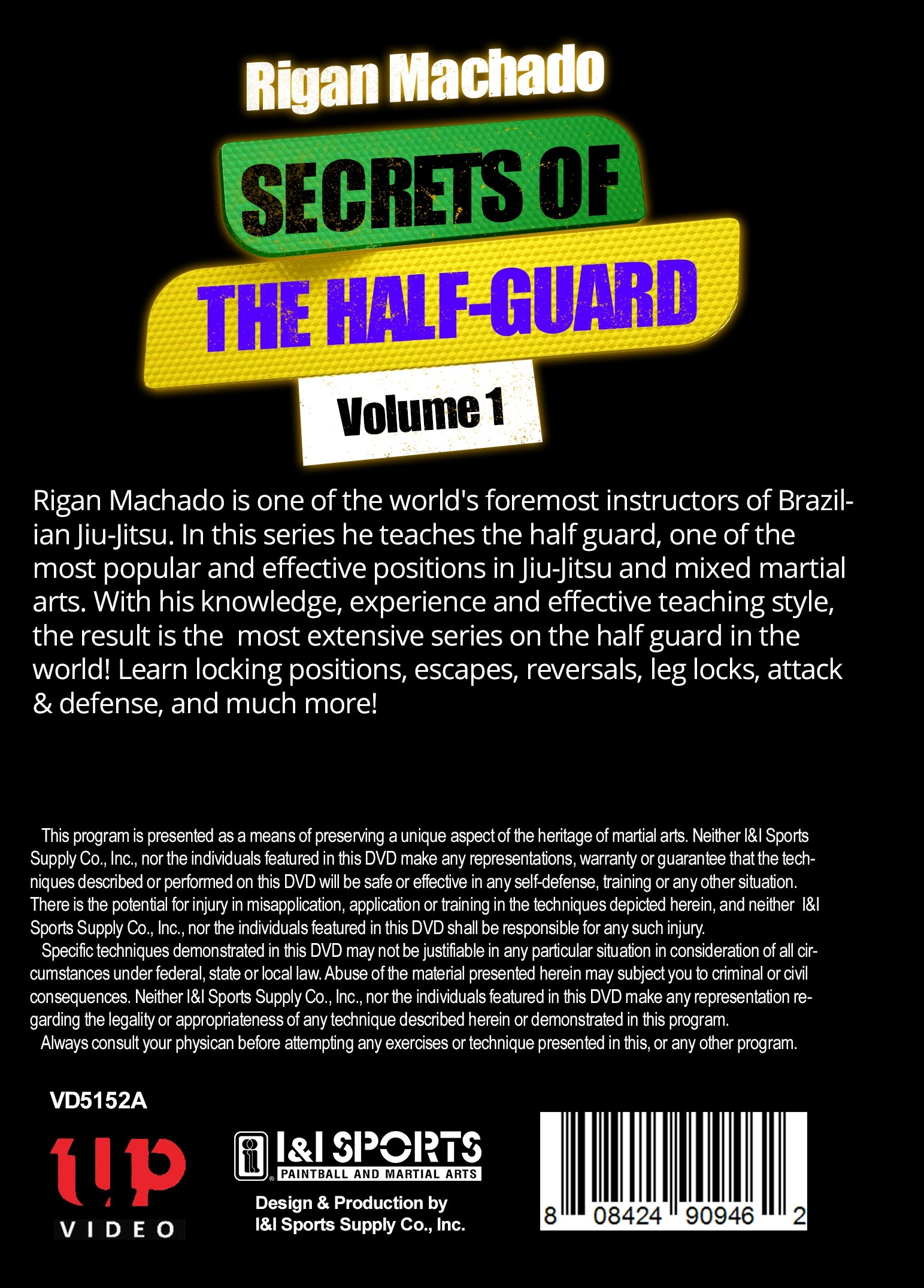 Brazilian Jiu Jitsu Secrets of Half-Guard #1 DVD Rigan Machado mma escapes