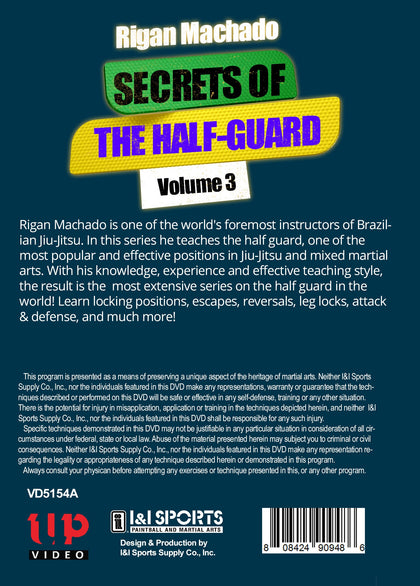 Brazilian Jiu Jitsu Secrets of Half-Guard #3 DVD Rigan Machado MMA gracie