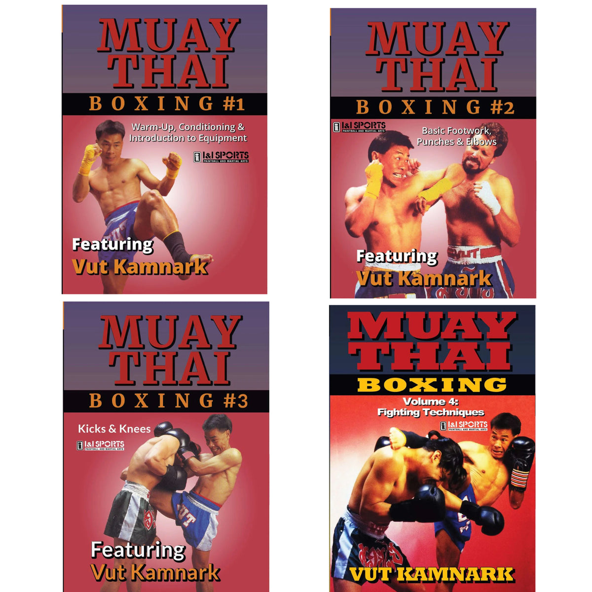 4 DVD Set Muay Thai Boxing Fighting Techniques combos counters DVD Vut Kamnark