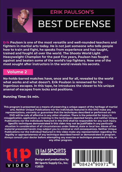 Erik Paulson Best Defense #2 Escapes from Positions #1 DVD MMA shoot wrestling