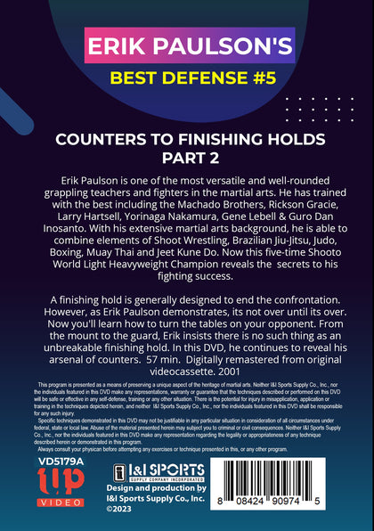 Erik Paulson Best Defense #5 Counters Finishing Holds #2 DVD MMA grappling