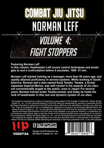 Combat Jiu Jitsu #4 Fight Stoppers DVD Norman Leff
