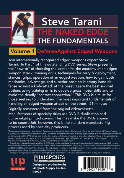 3 DVD SET Naked Edge Knife Blade Close Quarters Street Defense - Steve Tarani