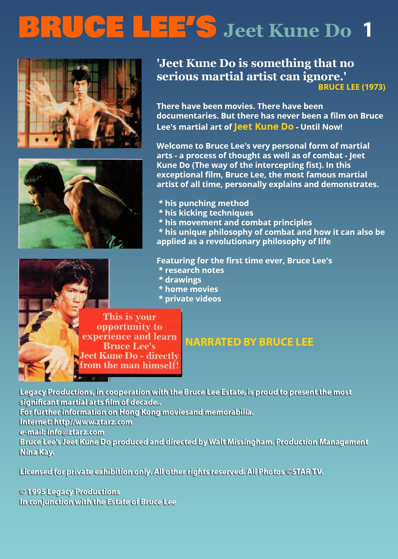 Bruce Lee Jeet Kune Do #1 DVD Plug Distribution