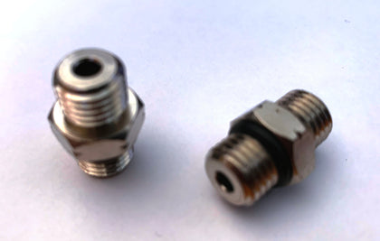 2 Straight Fittings Male-Male Standard 1/8" METRIC
