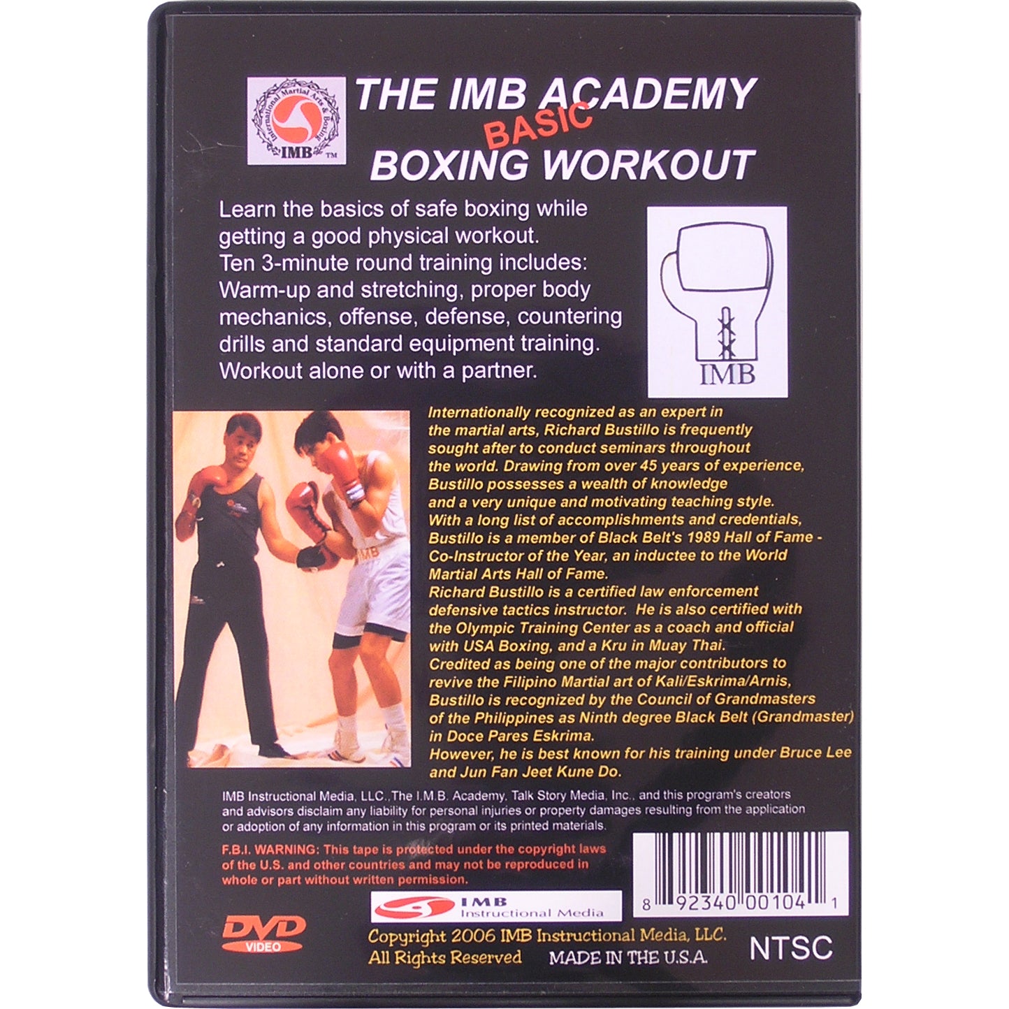 4 DVD Set Richard Bustillo IMB Academy  - Boxing, Muay Thai, Kali, Jeet Kune Do