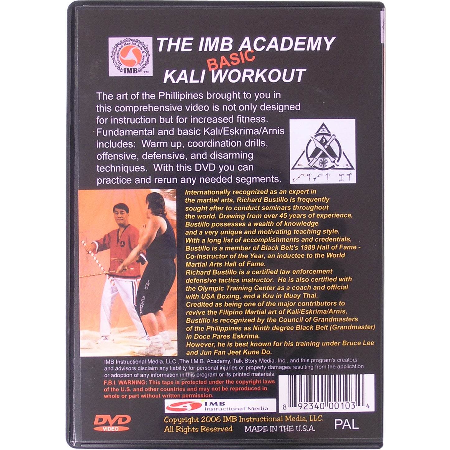 4 DVD Set Richard Bustillo IMB Academy  - Boxing, Muay Thai, Kali, Jeet Kune Do