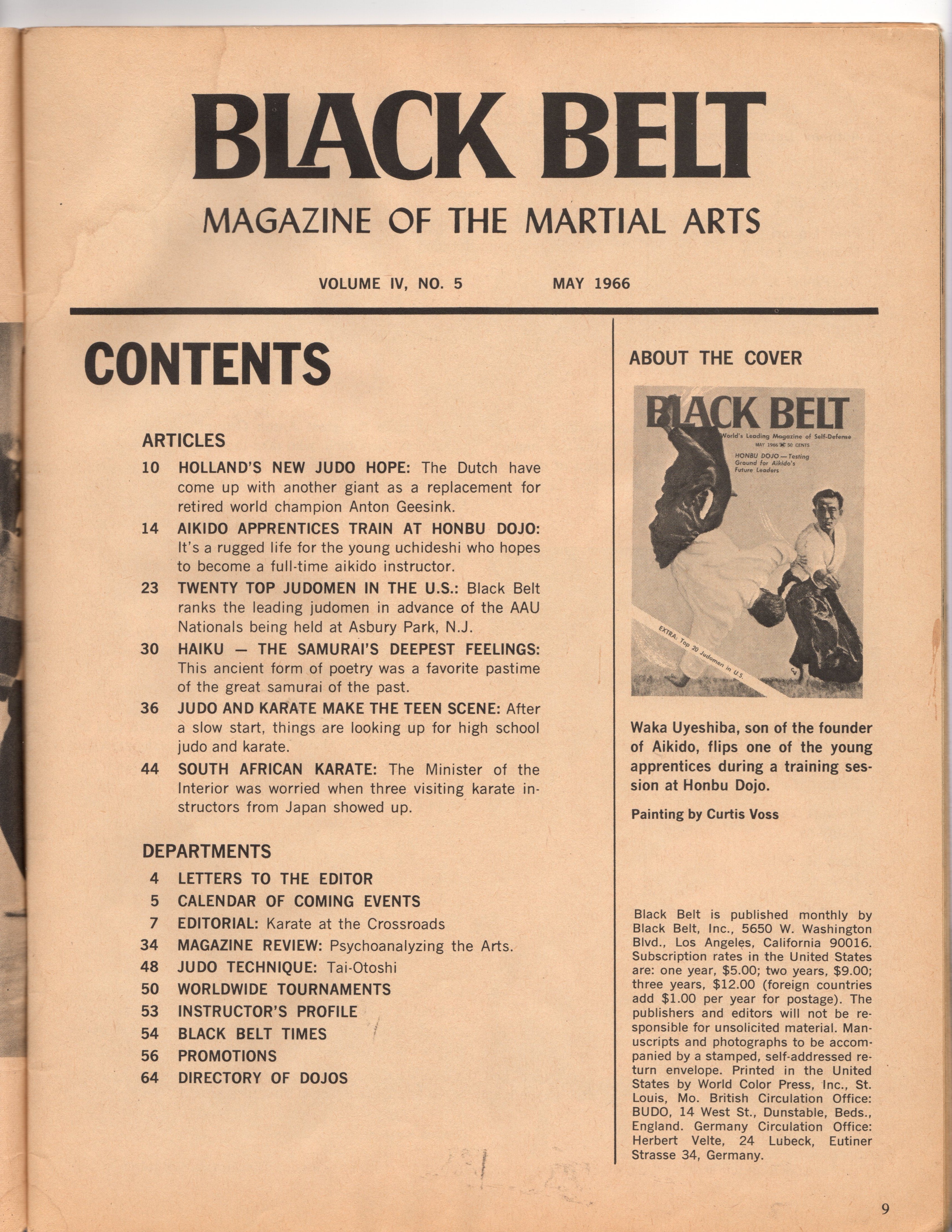 Black Belt Magazine May 1966 Volume 4 #5   *COLLECTIBLE*