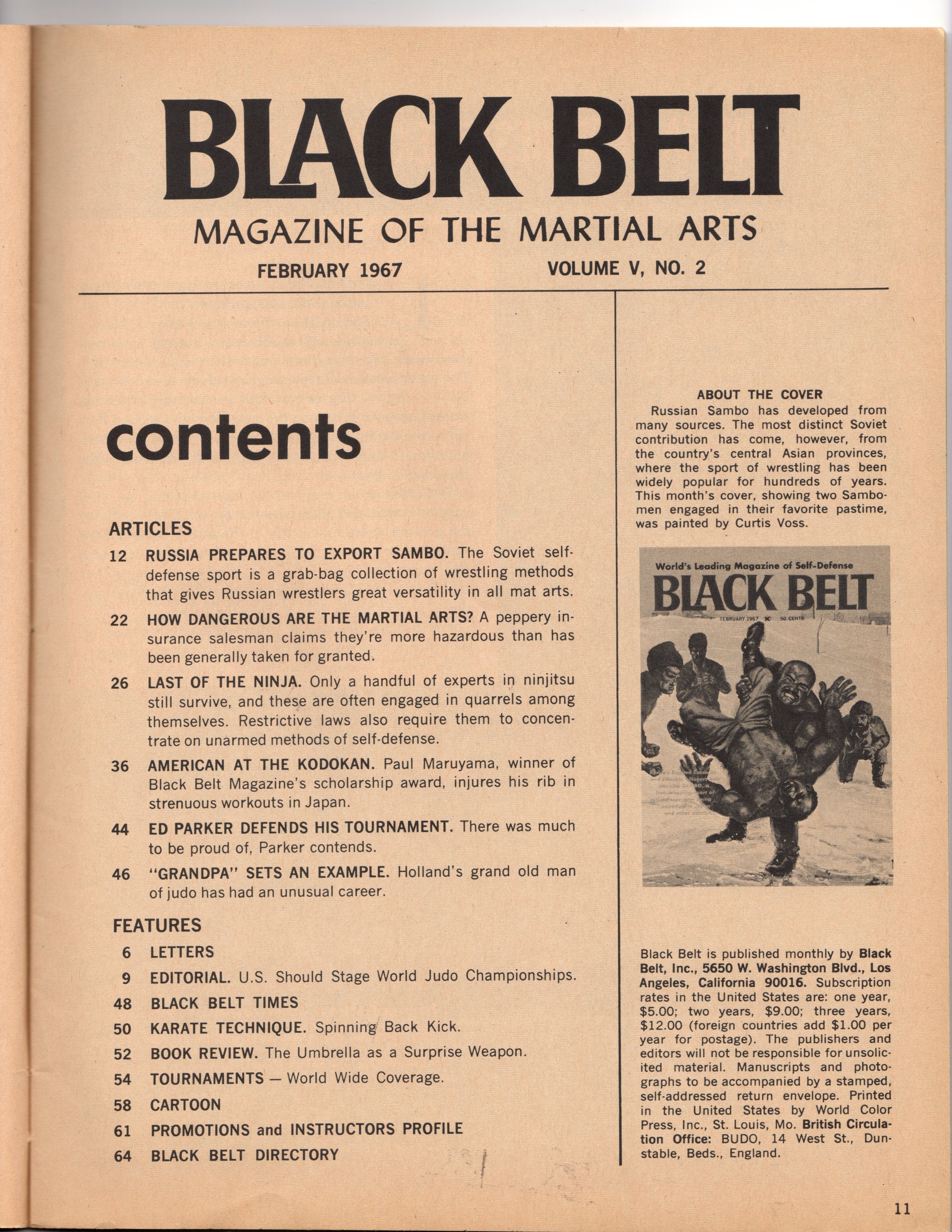 Black Belt Magazine February 1967 Volume 5 #2   *COLLECTIBLE*