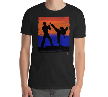 AT2400A California Sunset Kickin T-Shirt martial arts karate taekwondo kickboxing