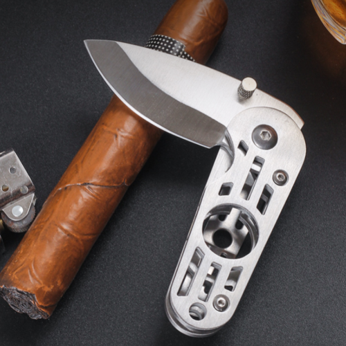 Executive Combo Cigar Cutter Folding Pocket Knife + Money Clip