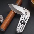 Executive Combo Cigar Cutter Folding Pocket Knife + Money Clip