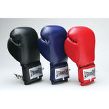 Deluxe Pro Leather Boxing Kickboxing Martial Arts Gloves BLUE or RED