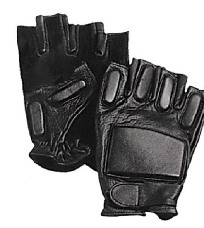 Escrima Kali Arnis Padded Stick Sparring Half Finger Leather Gloves