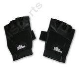 Power Up Weightlifter Fingerless Leather Small gym weight lifting workout black