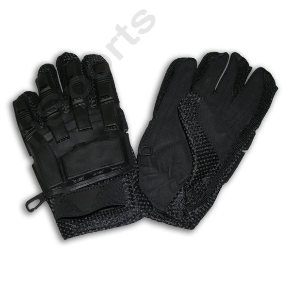 iiSports Paintball Airsoft Vented Armored Full Finger Leather Black Gloves