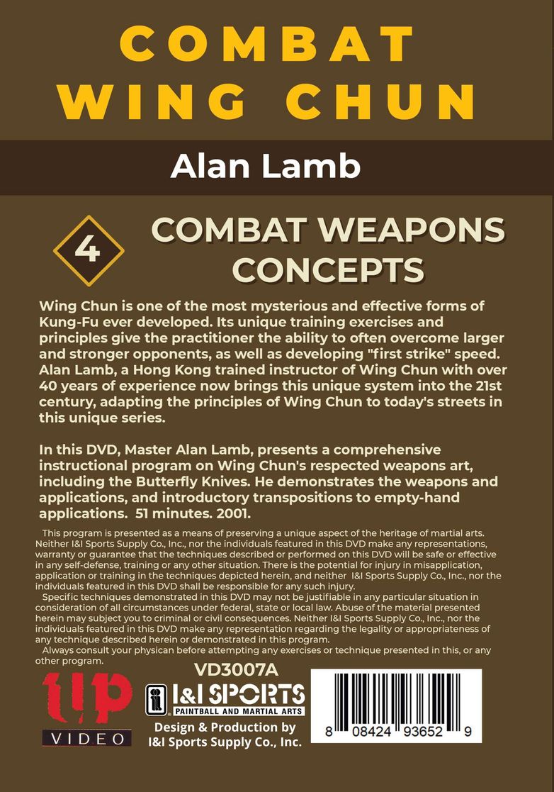 Combat Wing Chun Kung Fu #4 Weapons Concepts DVD Alan Lamb