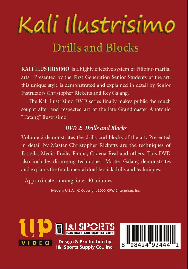 Kali Illustrisimo #2 Drills & Blocks DVD Christopher Ricketts & Rey Galang FMA