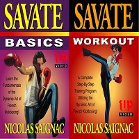 2 DVD SET Savate Basics & Workout French Kickboxing DVD Champ Nicolas Saignac