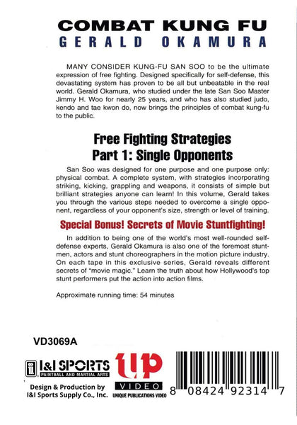 Combat Kung Fu San Soo: Free Fighting Strategies #1 Single Opponents DVD Gerald Okamura